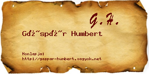 Gáspár Humbert névjegykártya